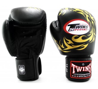 Боксерские перчатки Twins Special с рисунком (FBGV-33 gold/black)